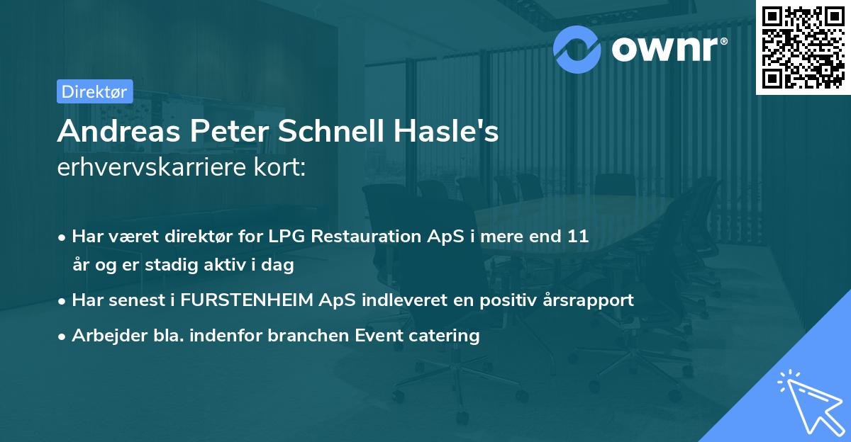 Andreas Peter Schnell Hasle's erhvervskarriere kort