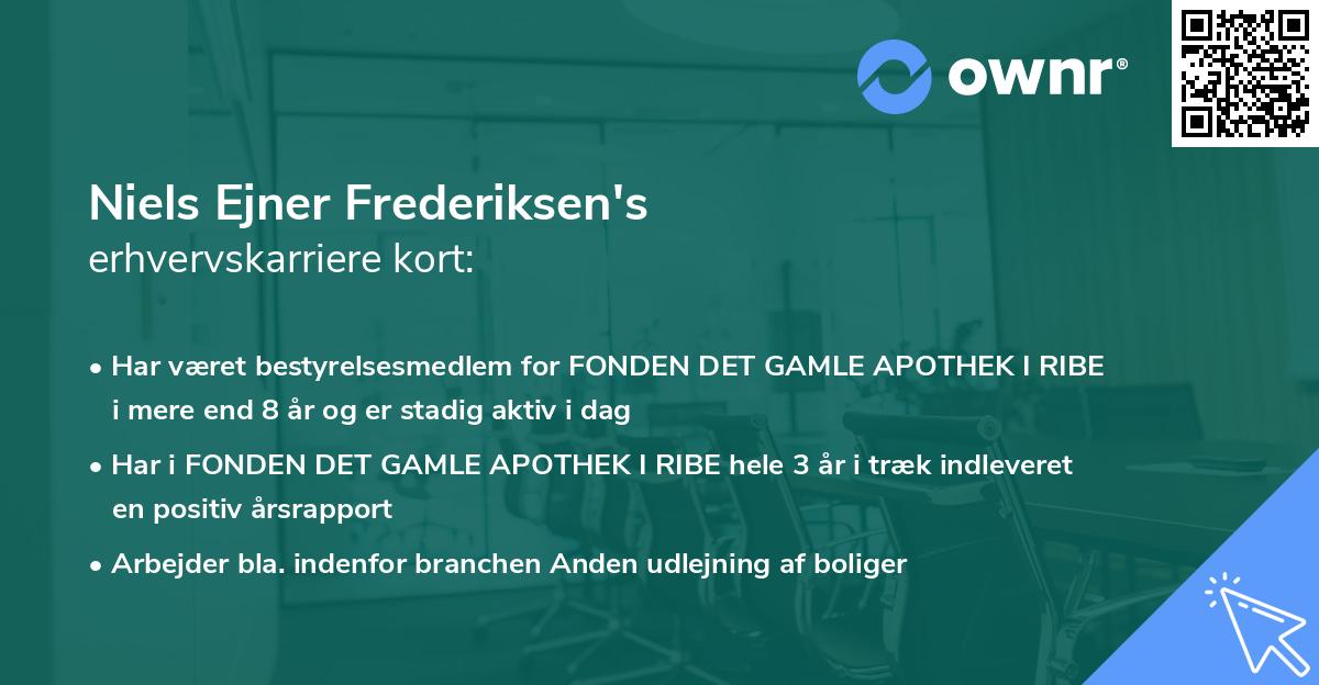 Niels Ejner Frederiksen's erhvervskarriere kort