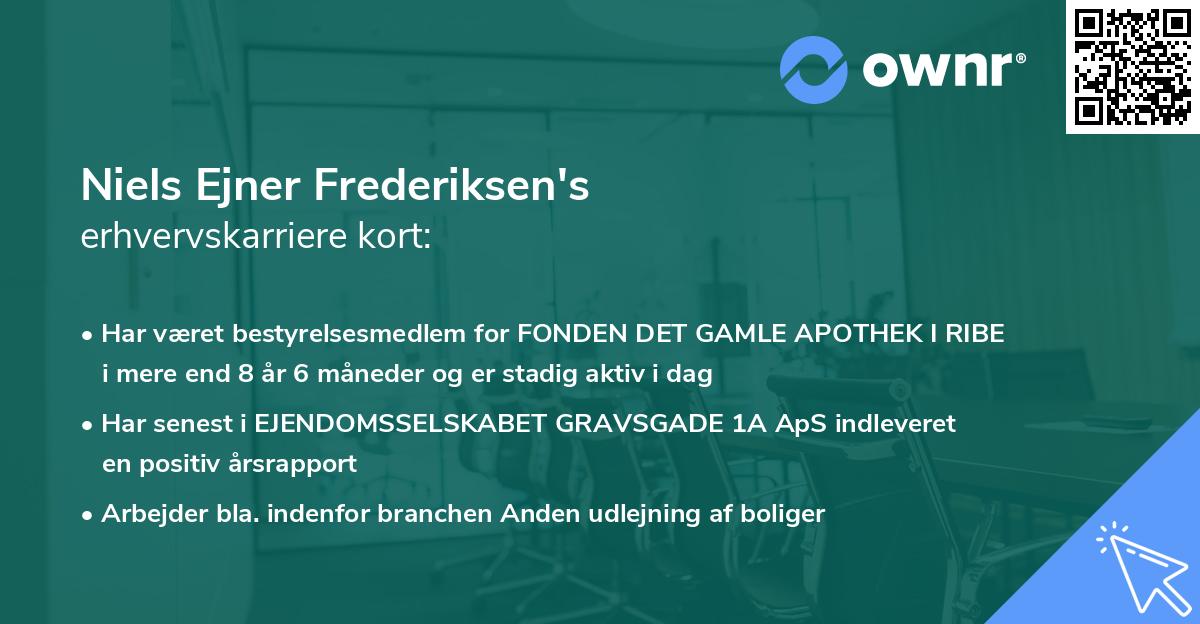 Niels Ejner Frederiksen's erhvervskarriere kort