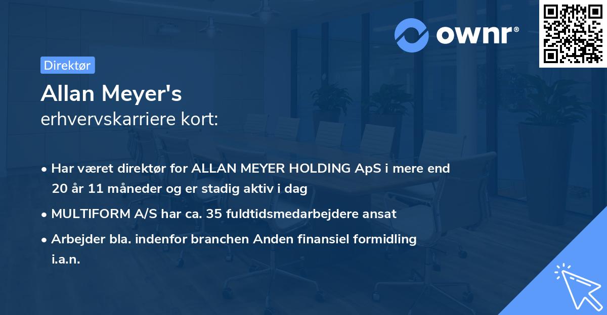 Allan Meyer's erhvervskarriere kort