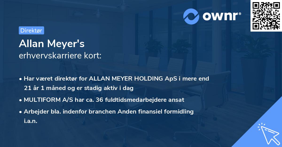 Allan Meyer's erhvervskarriere kort