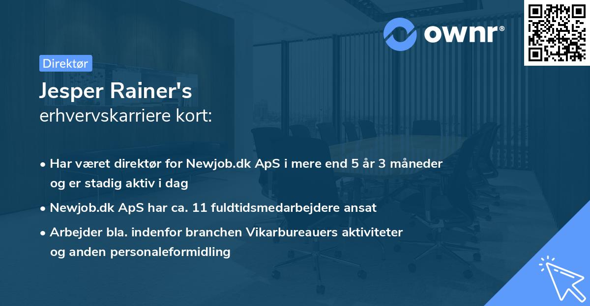 Jesper Rainer's erhvervskarriere kort