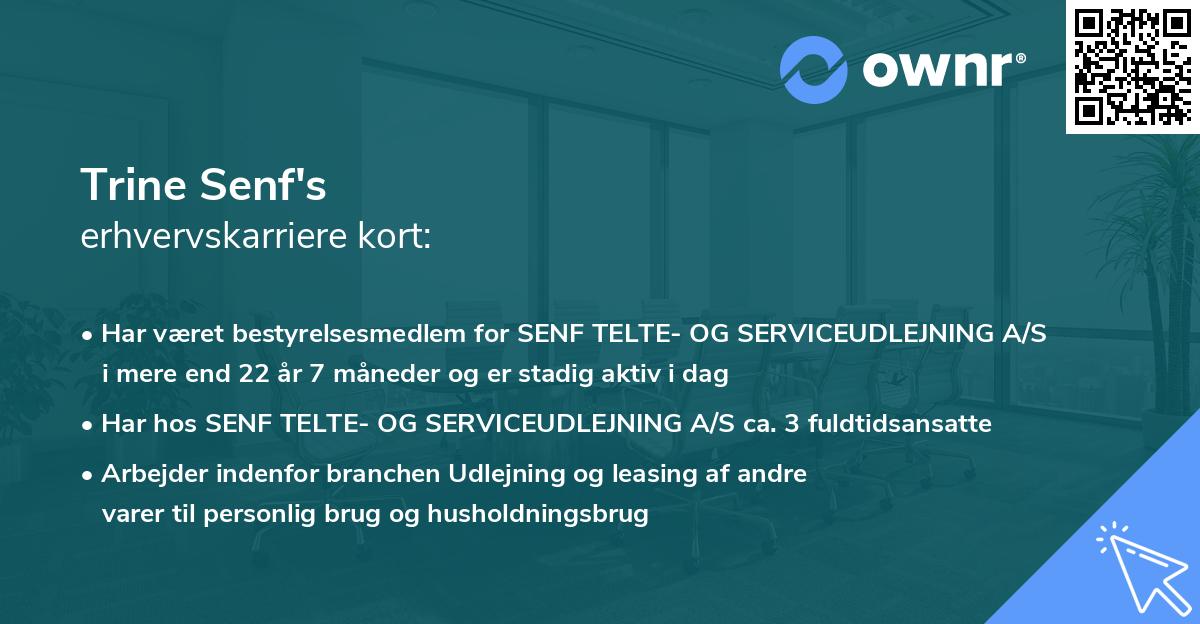 Trine Senf's erhvervskarriere kort