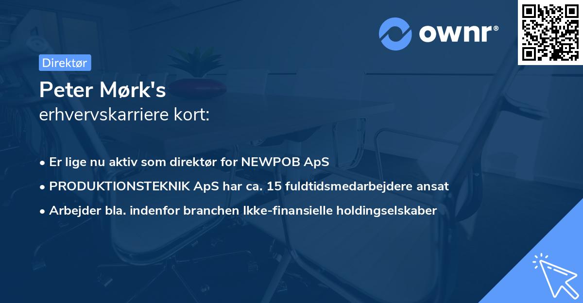 Peter Mørk's erhvervskarriere kort
