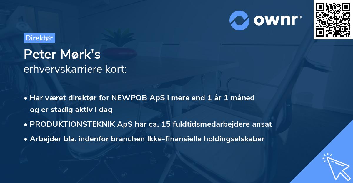 Peter Mørk's erhvervskarriere kort