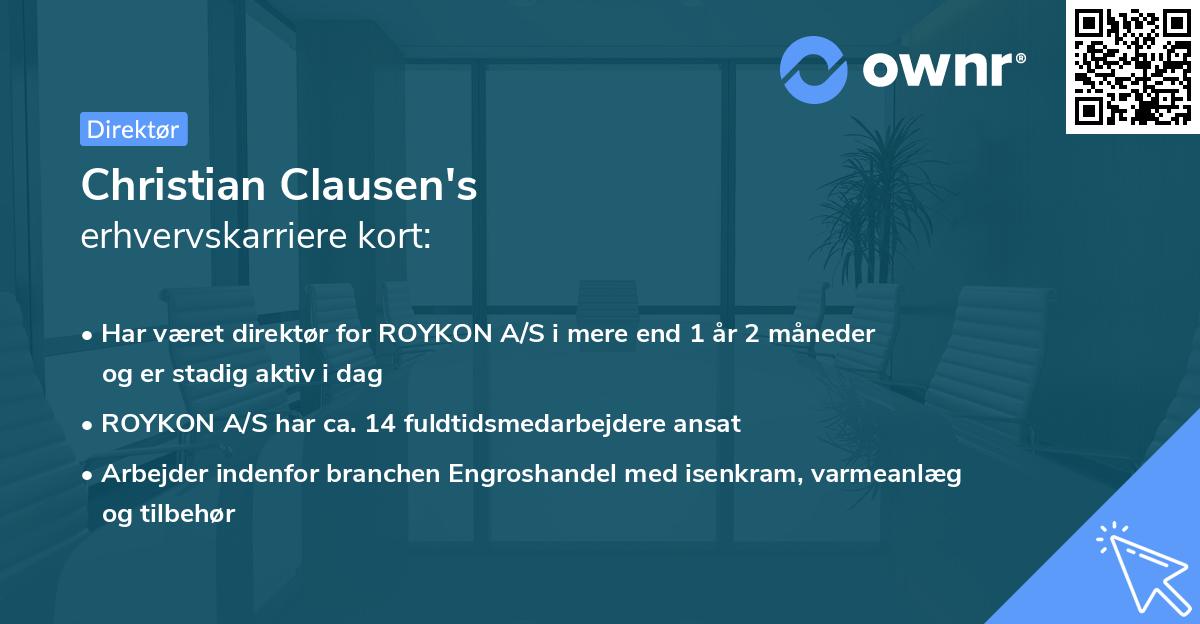 Christian Clausen's erhvervskarriere kort