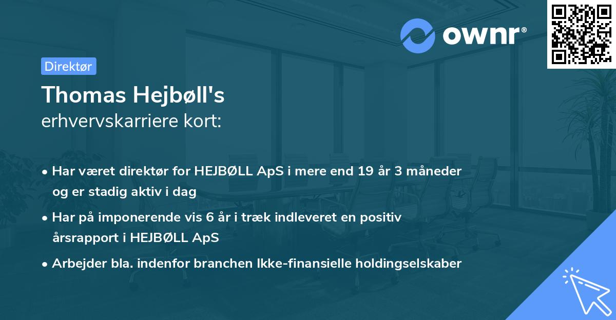 Thomas Hejbøll's erhvervskarriere kort
