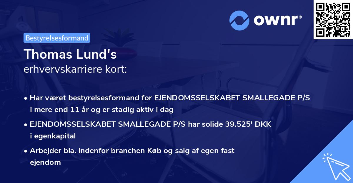 Thomas Lund's erhvervskarriere kort