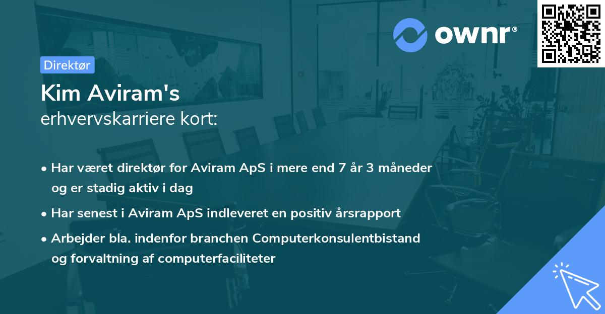 Kim Aviram's erhvervskarriere kort