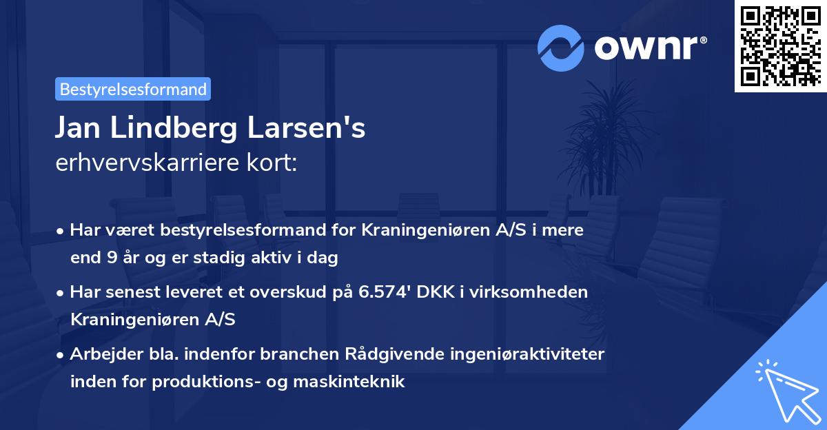 Jan Lindberg Larsen's erhvervskarriere kort