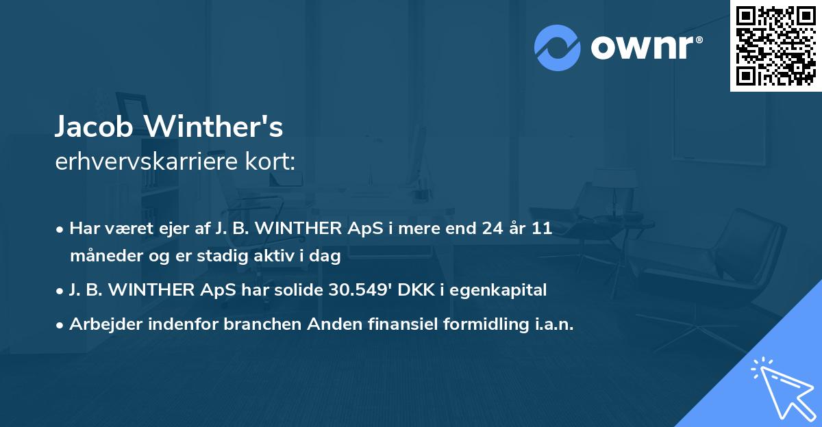 Jacob Winther's erhvervskarriere kort