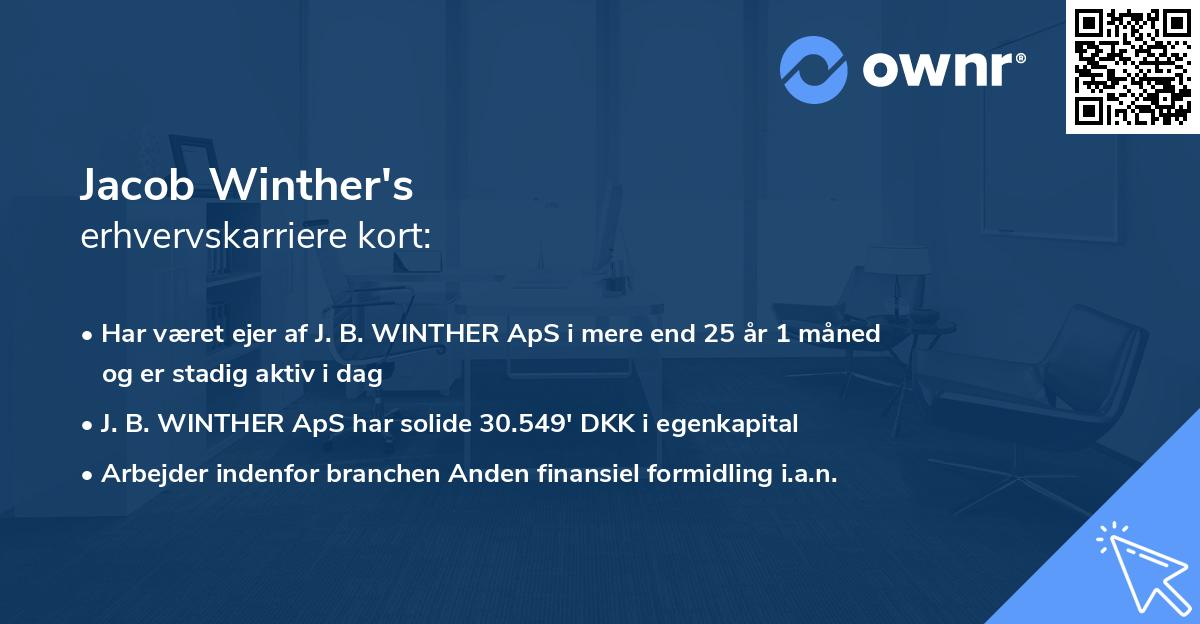Jacob Winther's erhvervskarriere kort