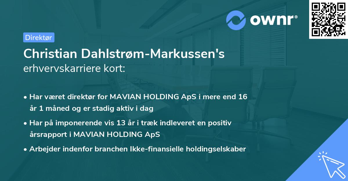 Christian Dahlstrøm-Markussen's erhvervskarriere kort