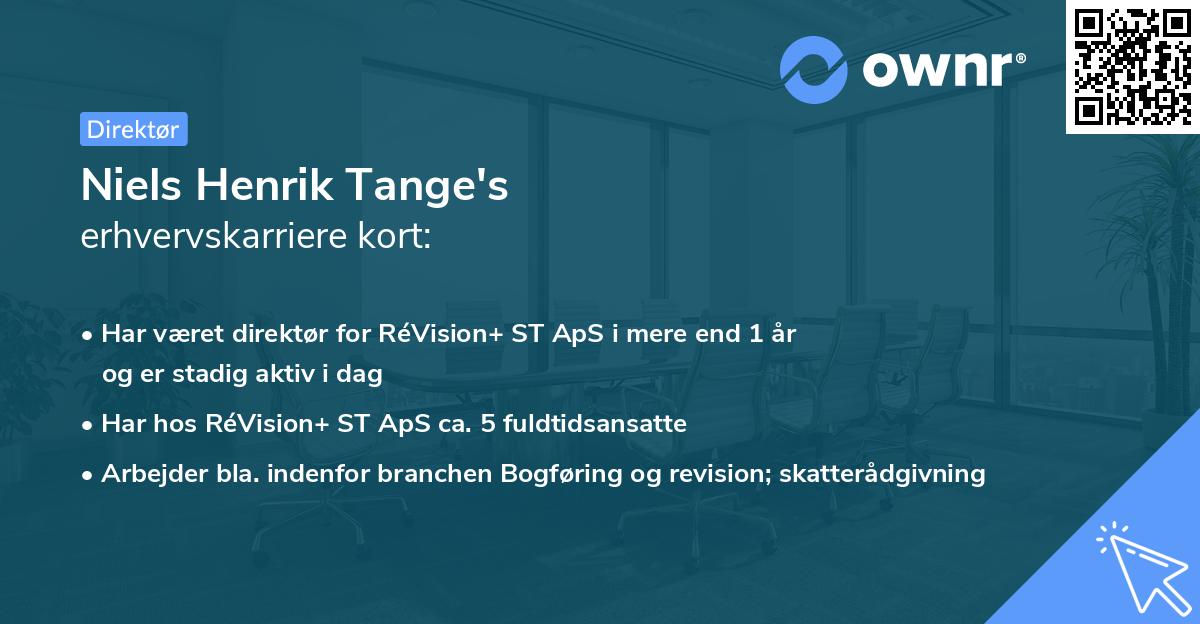 Niels Henrik Tange's erhvervskarriere kort