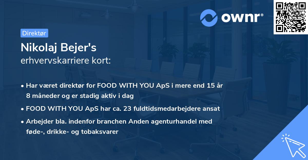 Nikolaj Bejer's erhvervskarriere kort