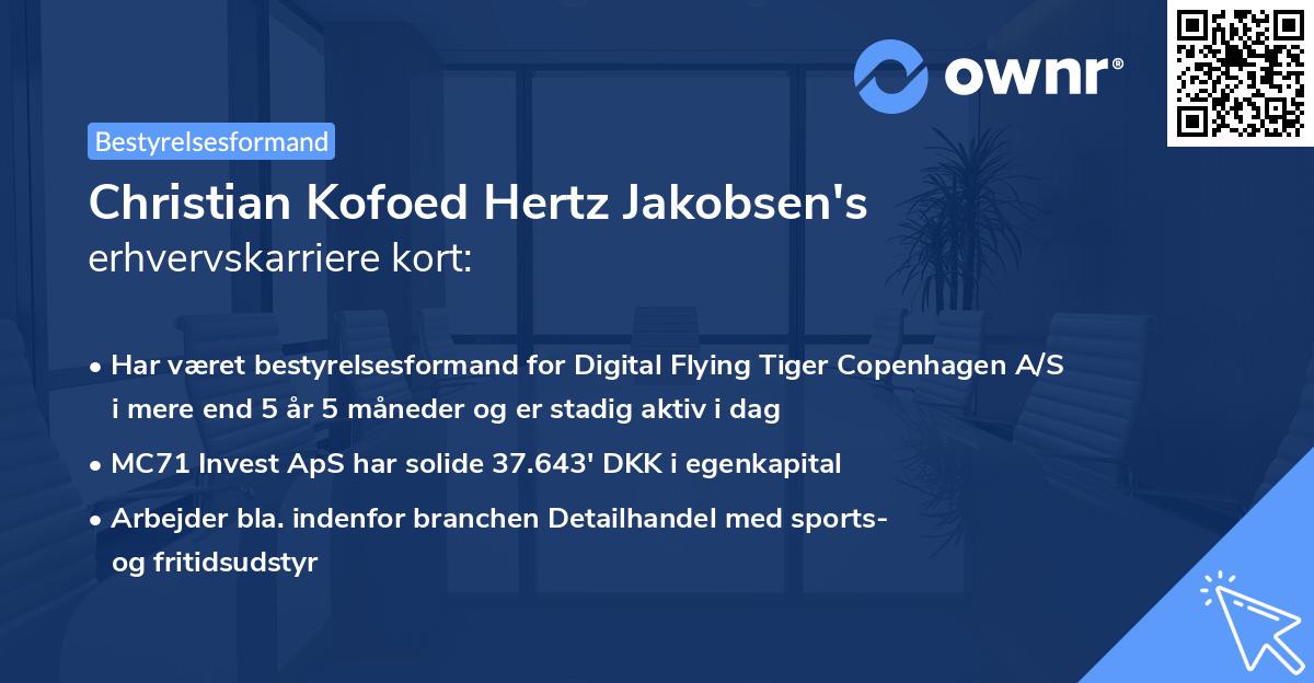 Christian Kofoed Hertz Jakobsen's erhvervskarriere kort