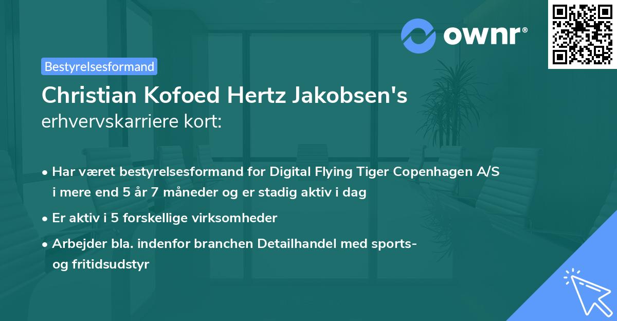 Christian Kofoed Hertz Jakobsen's erhvervskarriere kort