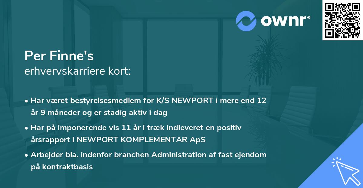 Per Finne's erhvervskarriere kort