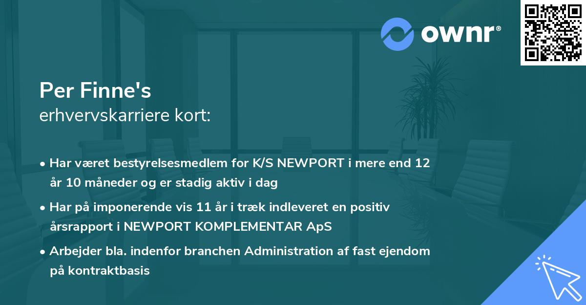 Per Finne's erhvervskarriere kort