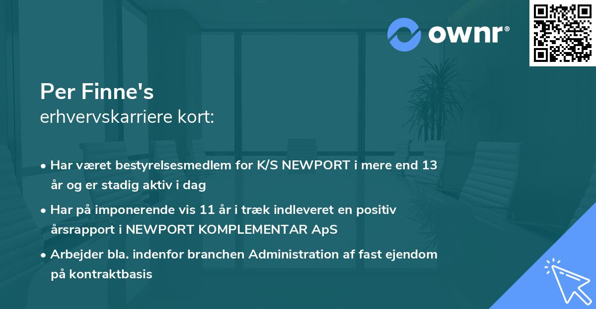 Per Finne's erhvervskarriere kort