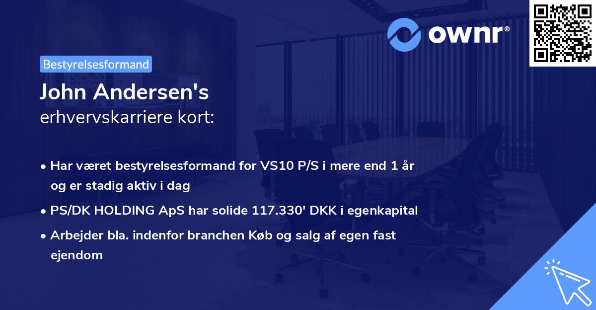 John Andersen's erhvervskarriere kort