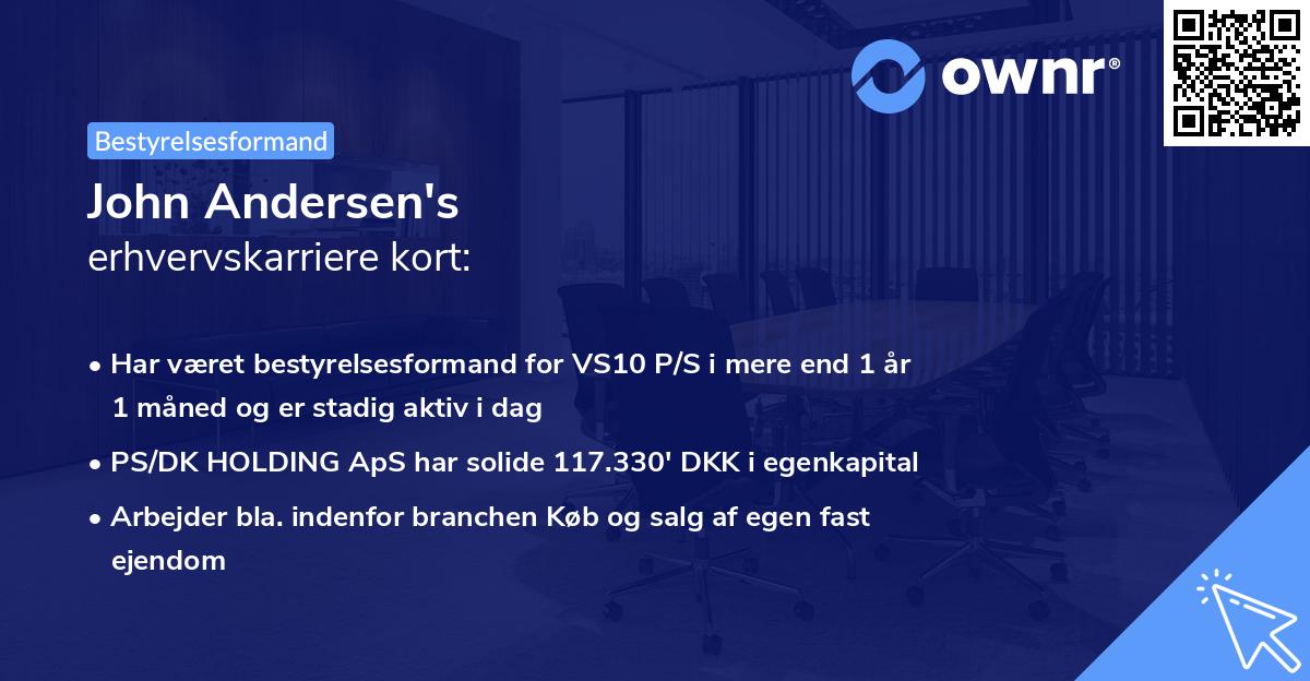 John Andersen's erhvervskarriere kort