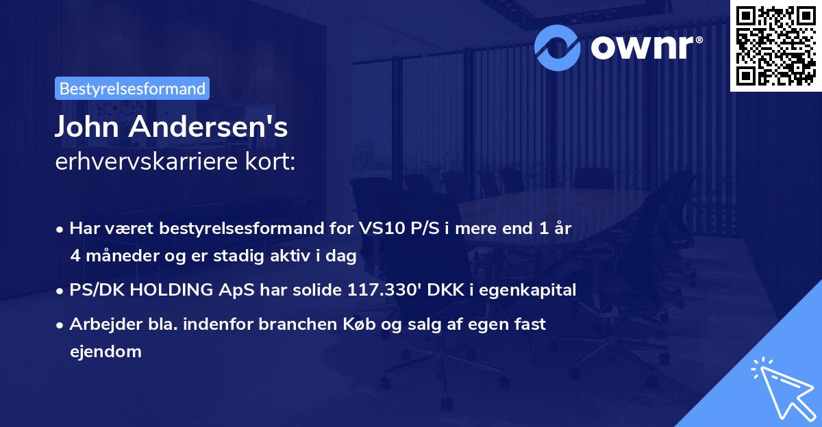 John Andersen's erhvervskarriere kort
