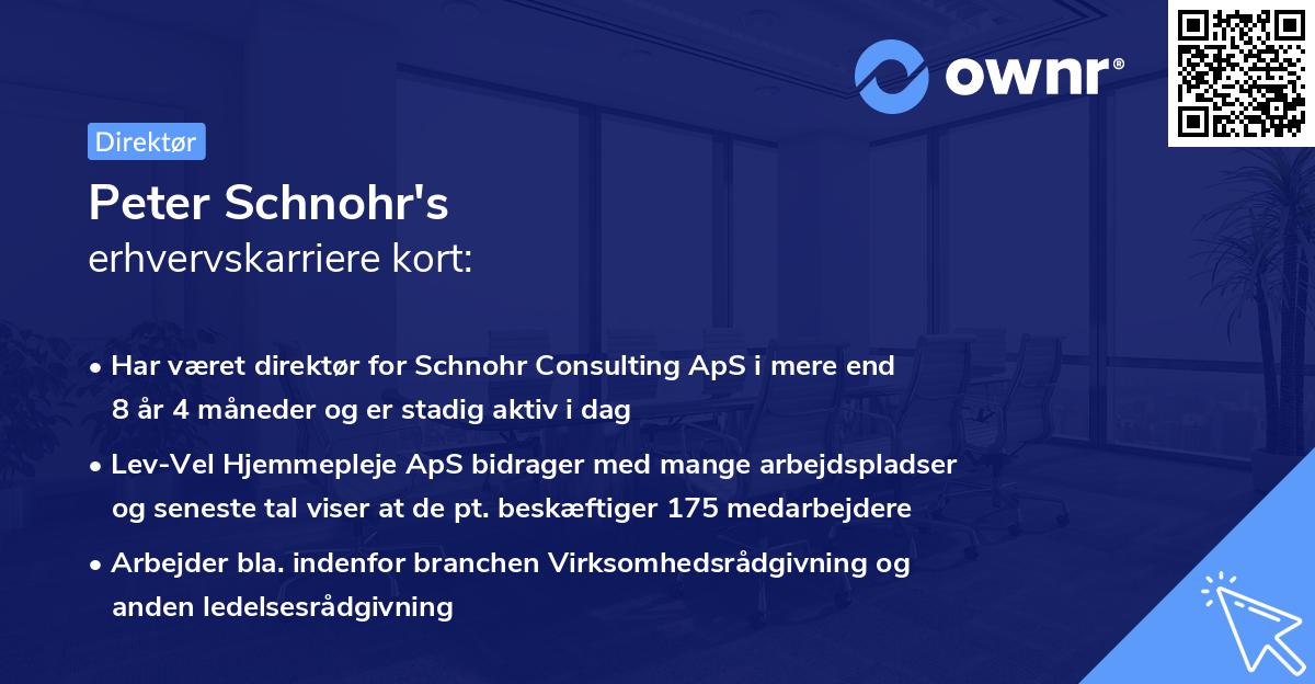 Peter Schnohr's erhvervskarriere kort