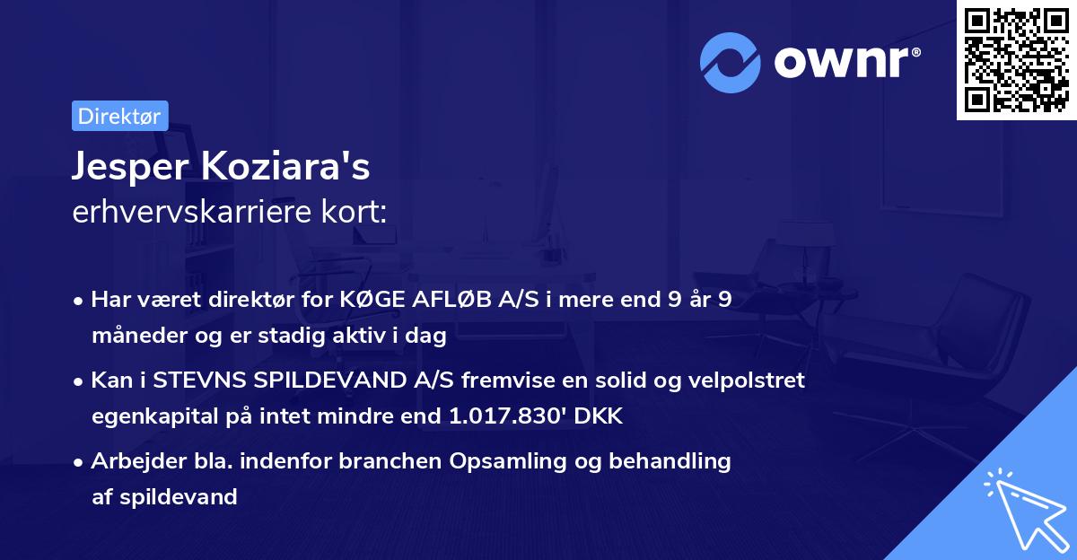 Jesper Koziara's erhvervskarriere kort