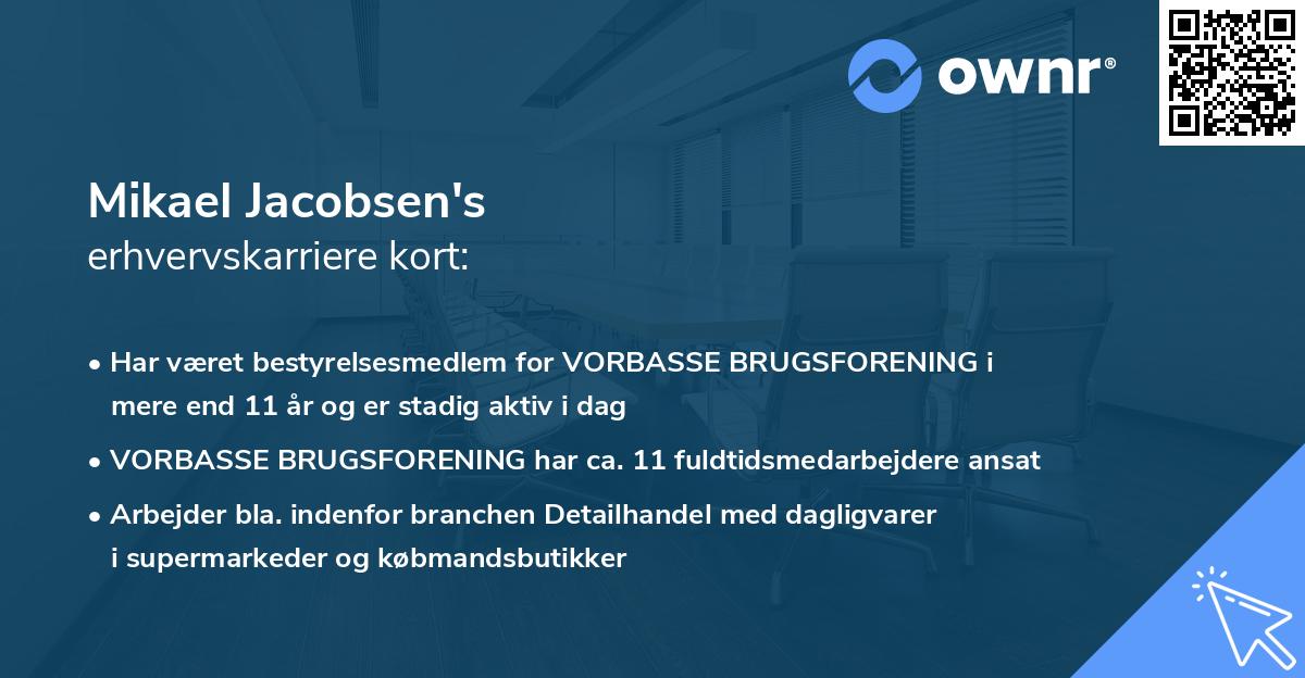 Mikael Jacobsen's erhvervskarriere kort