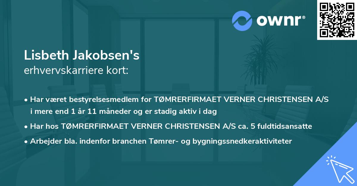 Lisbeth Jakobsen's erhvervskarriere kort