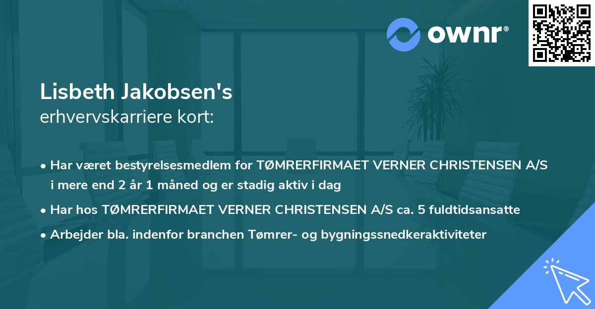 Lisbeth Jakobsen's erhvervskarriere kort