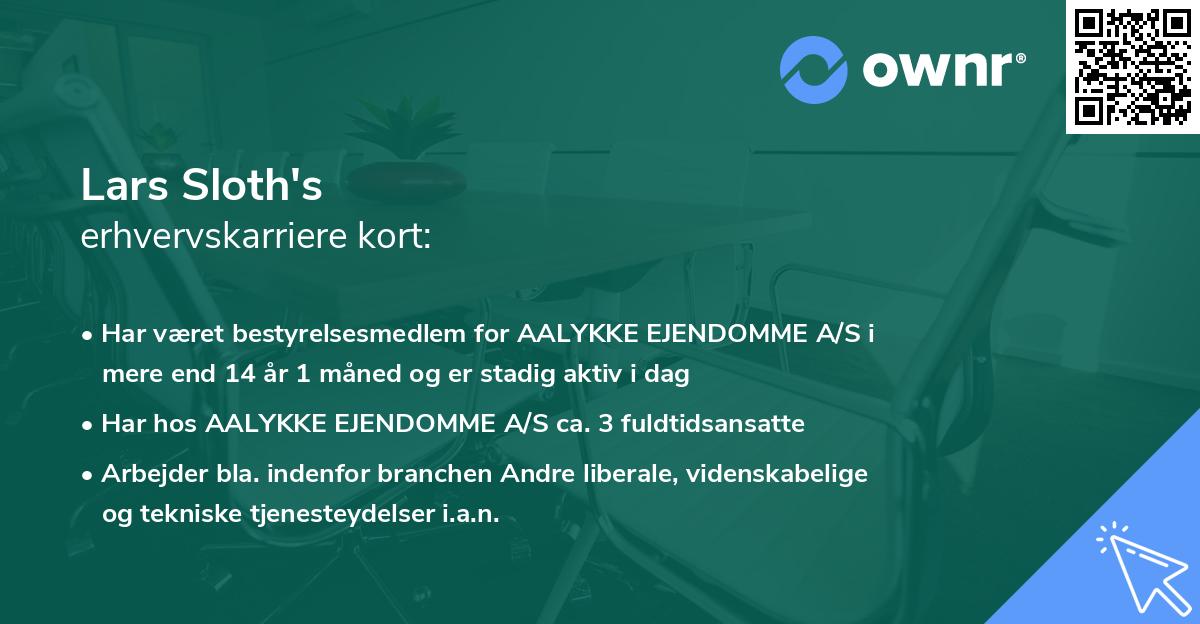 Lars Sloth's erhvervskarriere kort