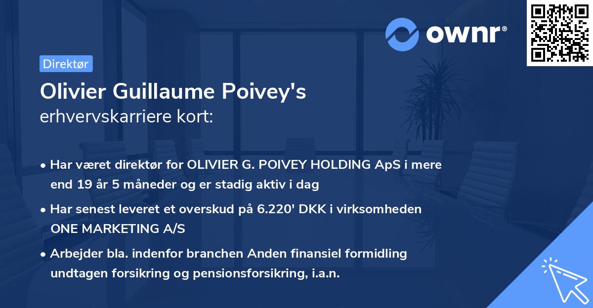 Olivier Guillaume Poivey's erhvervskarriere kort