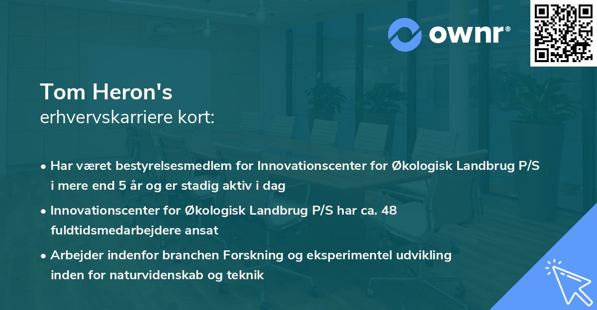 Tom Heron's erhvervskarriere kort