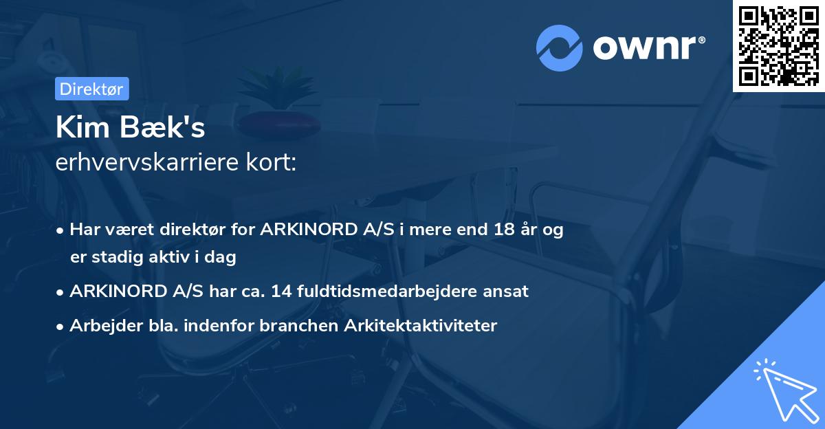 Kim Bæk's erhvervskarriere kort