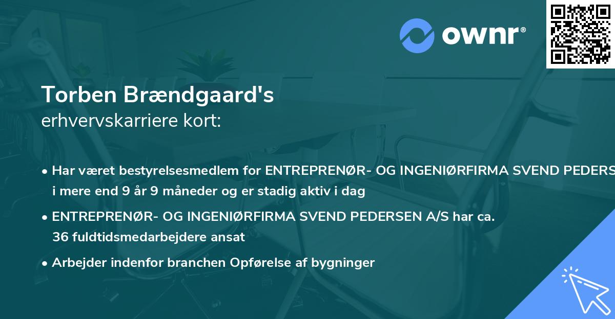 Torben Brændgaard's erhvervskarriere kort