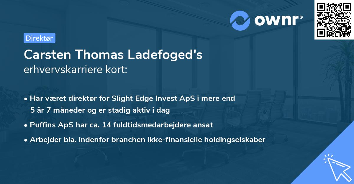 Carsten Thomas Ladefoged's erhvervskarriere kort