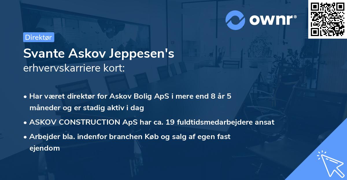 Svante Askov Jeppesen's erhvervskarriere kort