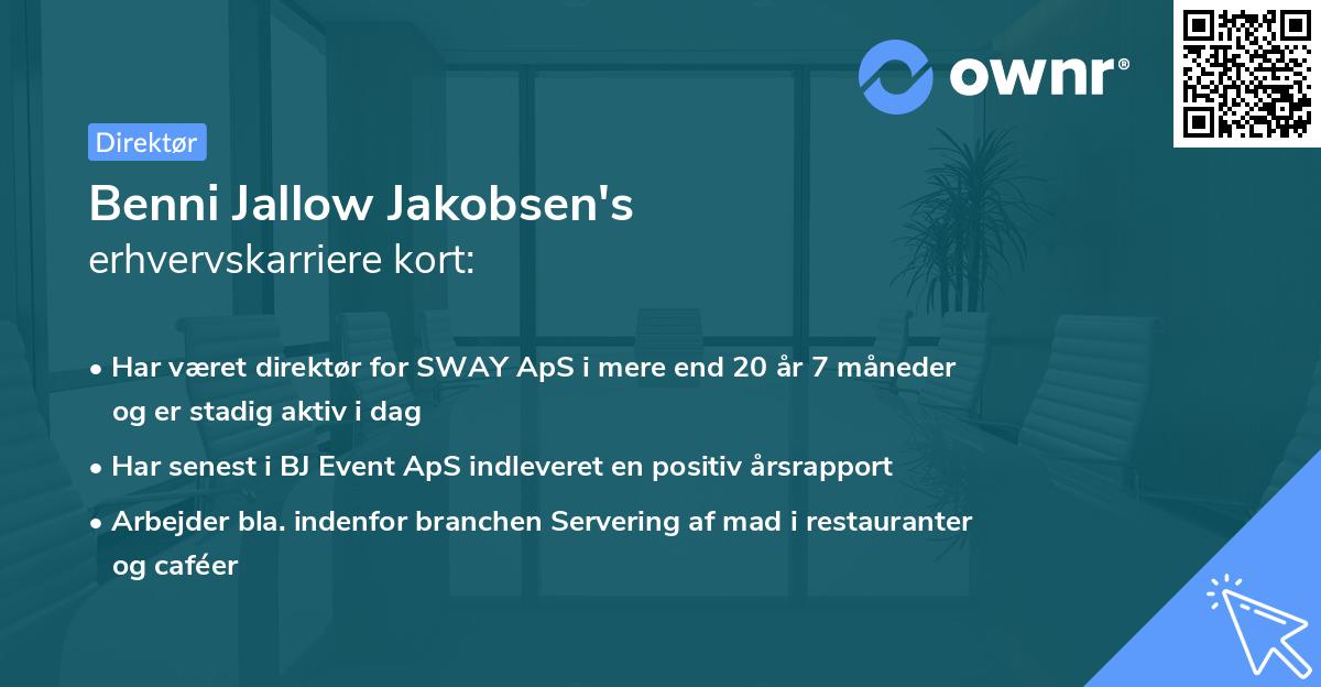 Benni Jallow Jakobsen's erhvervskarriere kort