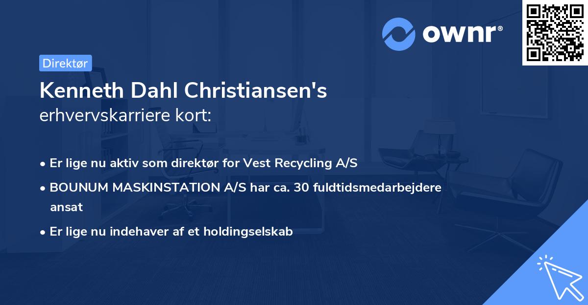 Kenneth Dahl Christiansen's erhvervskarriere kort