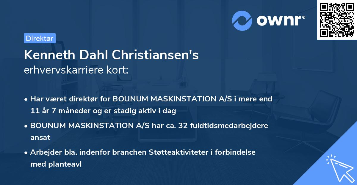 Kenneth Dahl Christiansen's erhvervskarriere kort