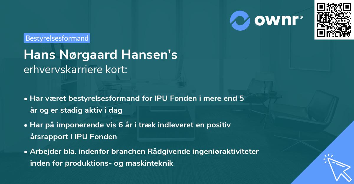 Hans Nørgaard Hansen's erhvervskarriere kort