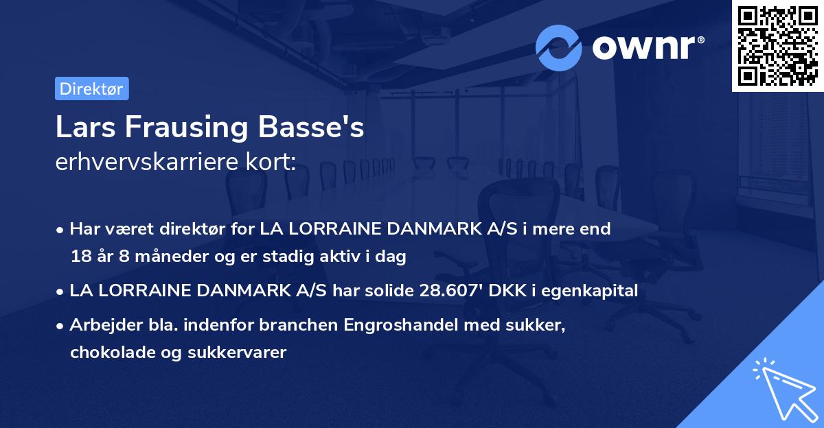 Lars Frausing Basse's erhvervskarriere kort