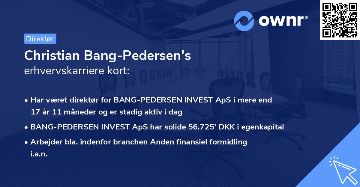Christian Bang-Pedersen's erhvervskarriere kort
