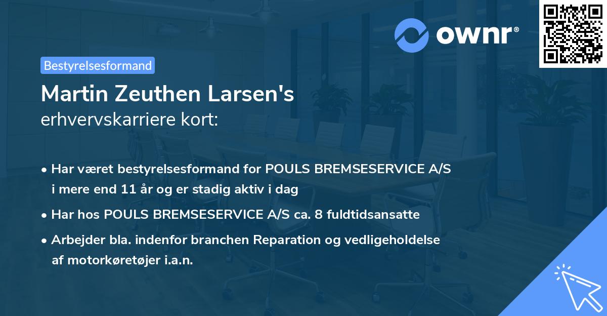Martin Zeuthen Larsen's erhvervskarriere kort