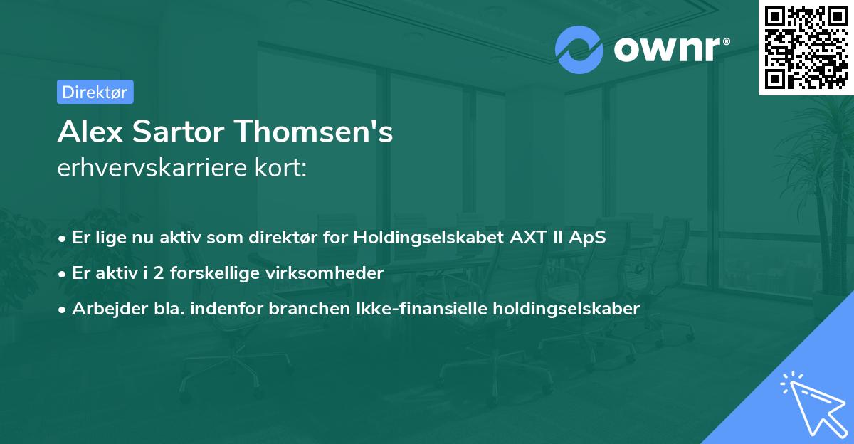 Alex Sartor Thomsen's erhvervskarriere kort