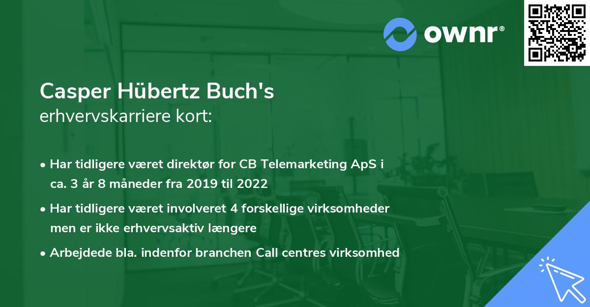 Casper Hübertz Buch's erhvervskarriere kort