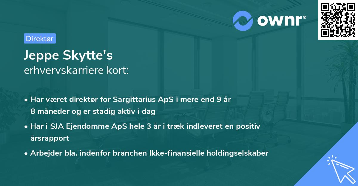 Jeppe Skytte's erhvervskarriere kort