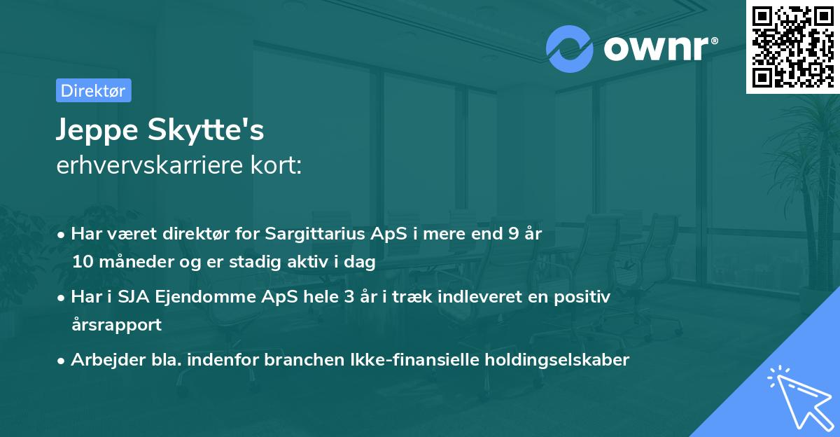 Jeppe Skytte's erhvervskarriere kort